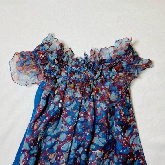 NWT 100% Silk Max Studio Floral Halter Neck Top Women's Size XS - Picture 3 of 6